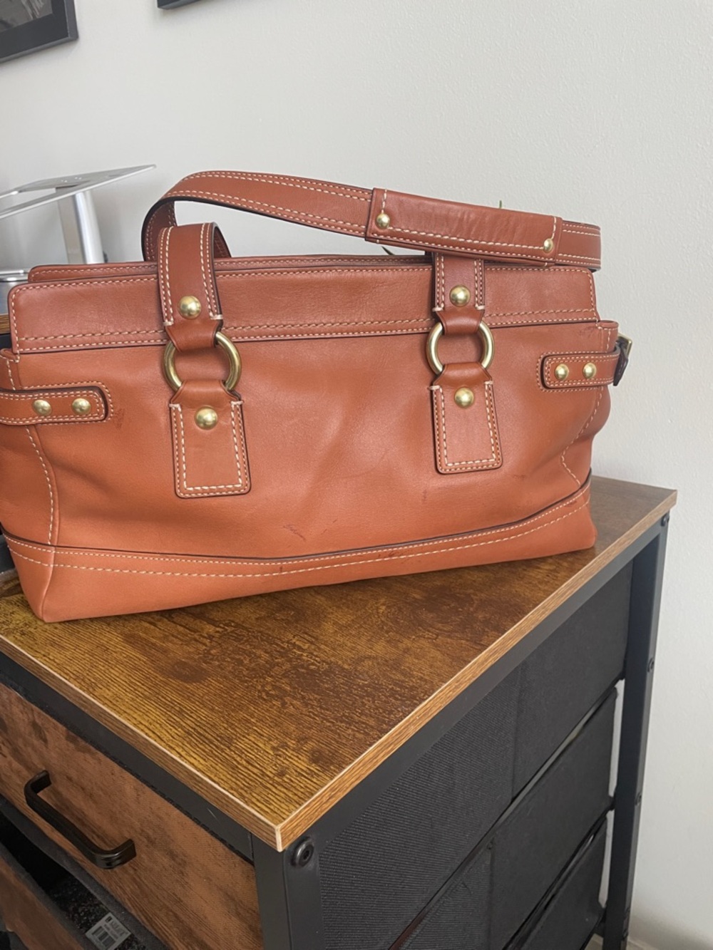 Vintage Coach Legacy Turnlock Leather Satchel in Whiskey, with original tags - Picture 4 of 16